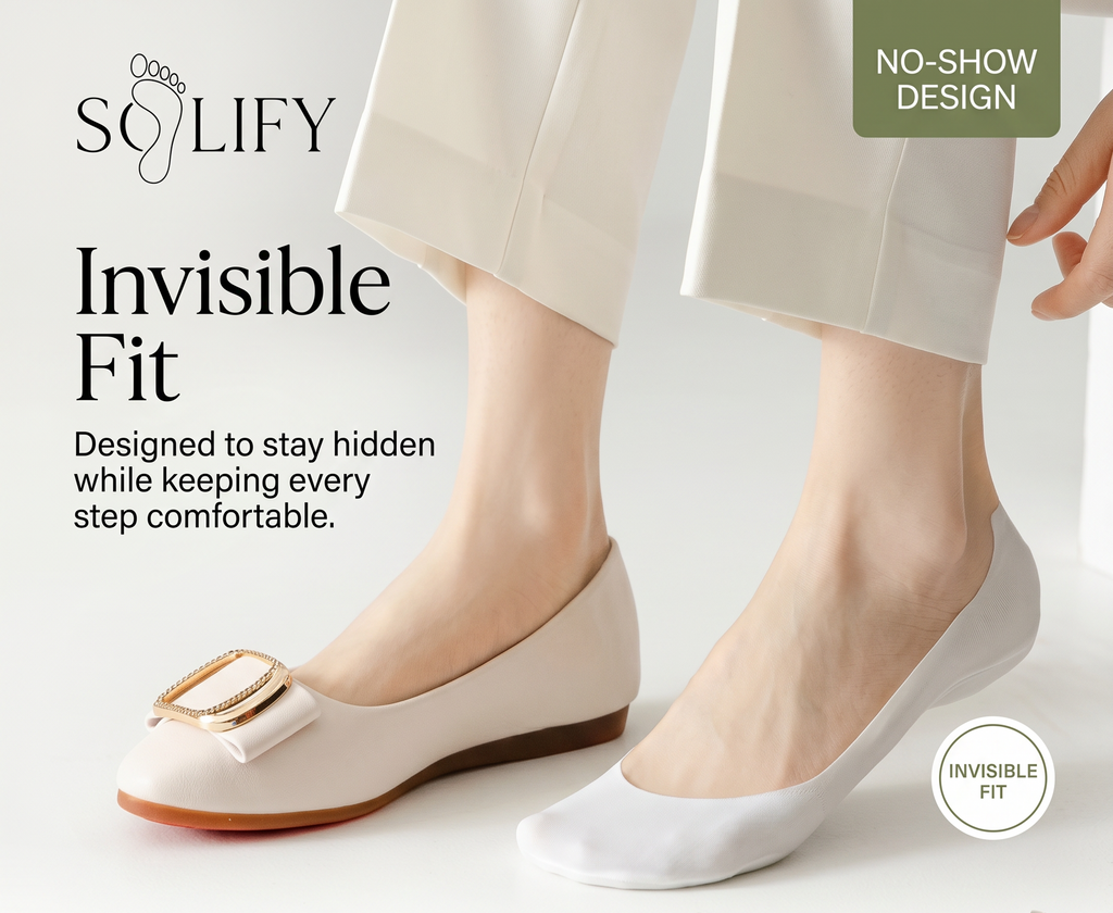 SOLIFY invisible fit shoes with a focus on comfort and design features.